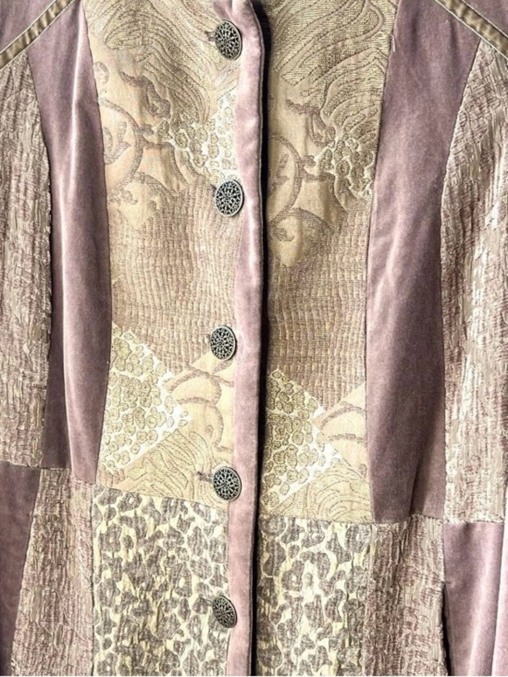 CHICOS VELVET DAMASK TAPESTRY TOPPER COAT GLISTEN ANIMAL PATTERN 3 $295
